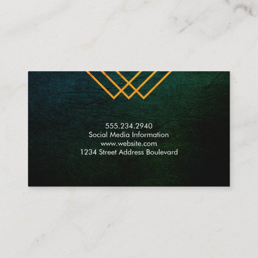 Luxe Geometric Lines Chic Texture Visitenkarte (Rückseite)