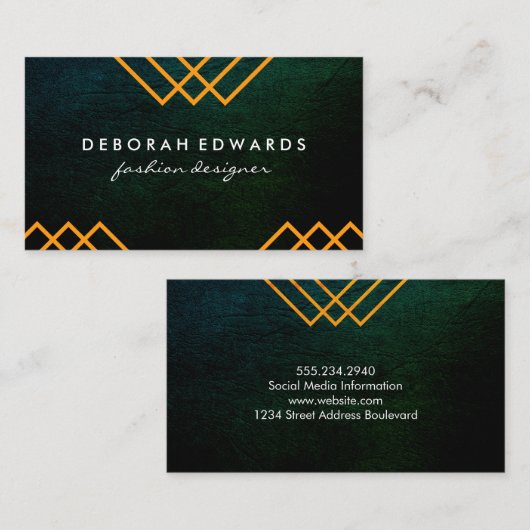 Luxe Geometric Lines Chic Texture Visitenkarte (Vorne/Hinten)