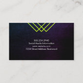 Luxe Geometric Lines Chic Texture Visitenkarte (Rückseite)