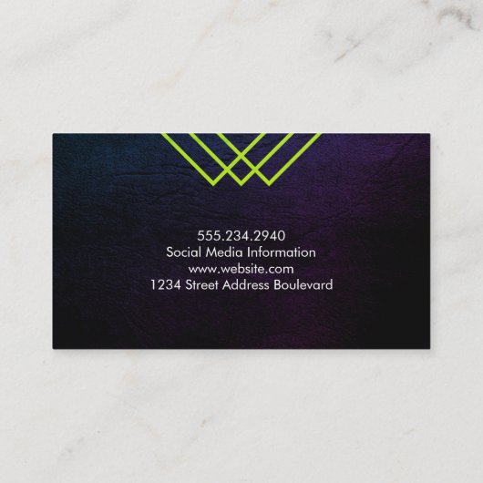 Luxe Geometric Lines Chic Texture Visitenkarte (Rückseite)