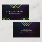 Luxe Geometric Lines Chic Texture Visitenkarte (Vorne/Hinten)