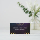 Luxe Geometric Lines Chic Texture Visitenkarte (Stehend Vorderseite)