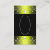 Luxe Glam Black Yellow Verziert Ornaments Initials Visitenkarte (Vorderseite)