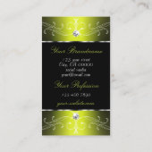 Luxe Glam Black Yellow Verzierte Ornamente mit Fot Visitenkarte (Rückseite)