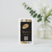 Luxe Glam Handy Gold QR LOGO Foto Visitenkarte (Stehend Vorderseite)
