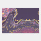 Luxe Glam Iridescent Marble Wirbel Gift Wrap Set Geschenkpapier Set (Vorderseite 3)