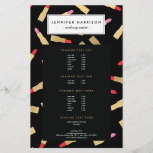 Luxe Glam Lipstick-Muster für Black Makeup Artist Flyer