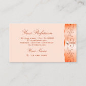 Luxe Glam Peach Verziert Sparkling Juwelen Ornamen Visitenkarte (Rückseite)