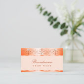 Luxe Glam Peach Verziert Sparkling Juwelen Ornamen Visitenkarte (Stehend Vorderseite)
