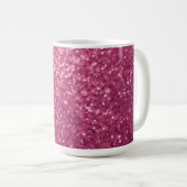 Luxe Glam Pink Glitzer Kaffeetasse (VorderseiteRechts)