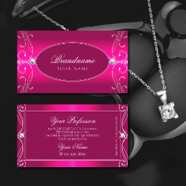 Luxe Glam Pink Verziert Sparkling Diamanten Orname Visitenkarte
