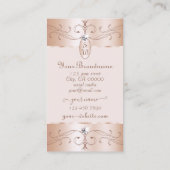 Luxe Glam Rose Gold Verzierte Ornamente Originale Visitenkarte (Rückseite)