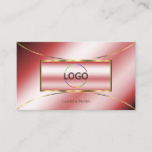 Luxe Glam Ruby Red Gold Dekoration mit Logos und F Visitenkarte (Vorderseite)
