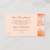 Luxe Glam Salmon Verziert Sparkling Jewels Initial Visitenkarte (Rückseite)