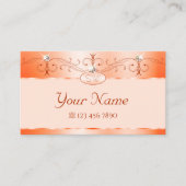 Luxe Glam Salmon Verziert Sparkling Jewels Initial Visitenkarte (Vorderseite)