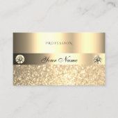 Luxe Glam Shimmery Glitzer Diamonds Luminous Gold Visitenkarte (Vorderseite)