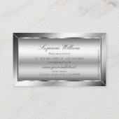 Luxe Glam Silver Glamour Dekor Stilvoll mit Logo Visitenkarte (Rückseite)