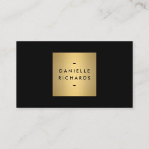 Luxe Glamour Black and Gold Business Card Visitenkarte