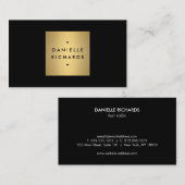 Luxe Glamour Black and Gold Business Card Visitenkarte (Vorne/Hinten)
