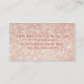 Luxe glamouröse moderne schlichte Bokee Visitenkarte (Rückseite)