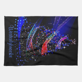 Luxe Glittery Navy Xmas Tree Name Küche Handtücher