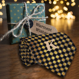 Luxe Glitzer Polka Dots personalisieren Name Black Krawatte