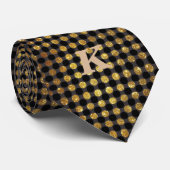 Luxe Glitzer Polka Dots personalisieren Name Black Krawatte (Gerollt)