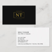 Luxe Gold 2 Erstmaliges Monogramm Minimalistisch S Visitenkarte (Vorne/Hinten)