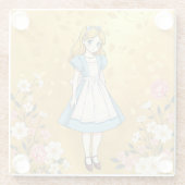 Luxe Gold Alice im Wunderland Glass Untersetzer (Rückseite)