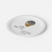 Luxe-Gold-Babyshowerballon Pappteller (Schrägansicht)