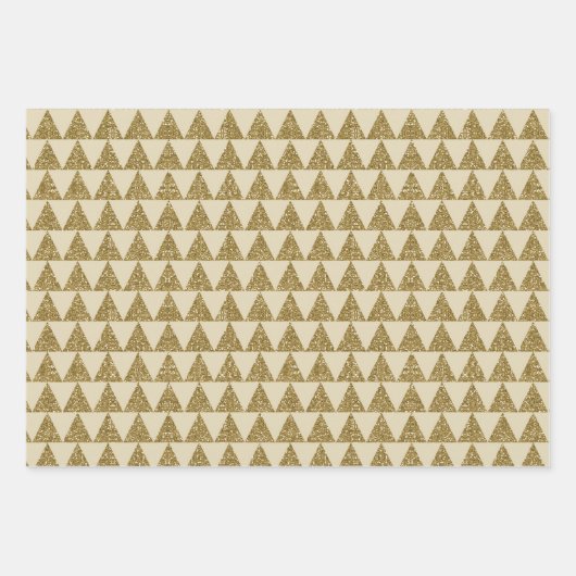 Luxe Gold Black Geometric Patterns Glitzer Geschenkpapier Set (Vorderseite 3)
