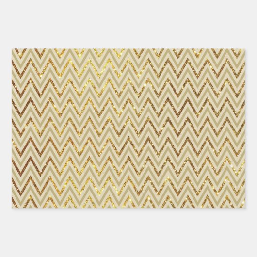 Luxe Gold Black Polka Fan Patterns Glitzer Geschenkpapier Set (Vorderseite 3)