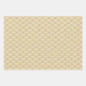 Luxe Gold Black Polka Fan Patterns Glitzer Geschenkpapier Set (Vorderseite 2)