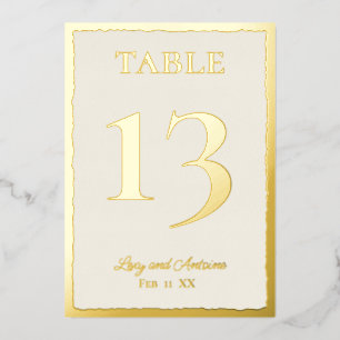 Luxe Gold Bold Edge Ecru Wedding Tischnummer