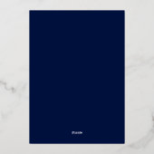 Luxe Gold Bold Navy Blue Wedding Einladung (Rückseite)