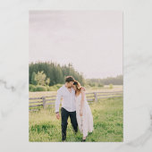 Luxe Gold Calligraphy 2 Fotos Save the Date Folieneinladung (Rückseite)