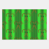 Luxe Gold Candy Canes und Holly Christmas Geschenkpapier Set (Vorderseite 2)