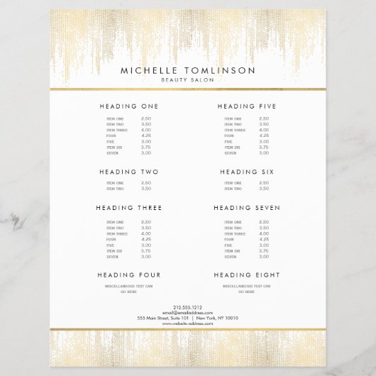 Luxe Gold Confetti Rain Muster Flyer (Vorne)