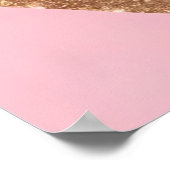 Luxe Gold Custom Text Zigzag Pink AI Art Poster (Ecke)