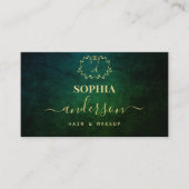 Luxe Gold Dark Texture & Logo Signature Script Bus Visitenkarte (Vorderseite)