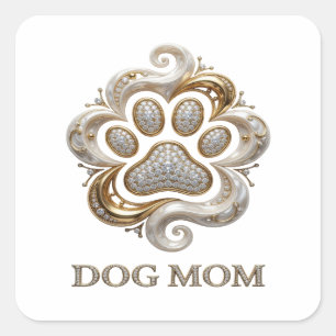 Luxe Gold DOG MOM Aufkleber Grafik