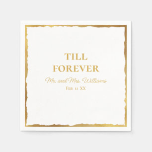 Luxe Gold Edge bis ewig Mr. und Mrs. Wedding Serviette