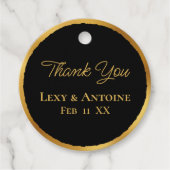 Luxe Gold Edge Black Vielen Dank Namen Datum Geschenkanhänger (Vorderseite)