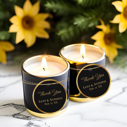 Luxe Gold Edge Black Vielen Dank Namen Datum Geschenkanhänger