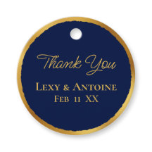 Luxe Gold Edge Navy Blue Vielen Dank Namen Datum