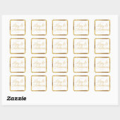 Luxe Gold Edge Wedding Vielen Dank Quadratischer Aufkleber (Blatt)