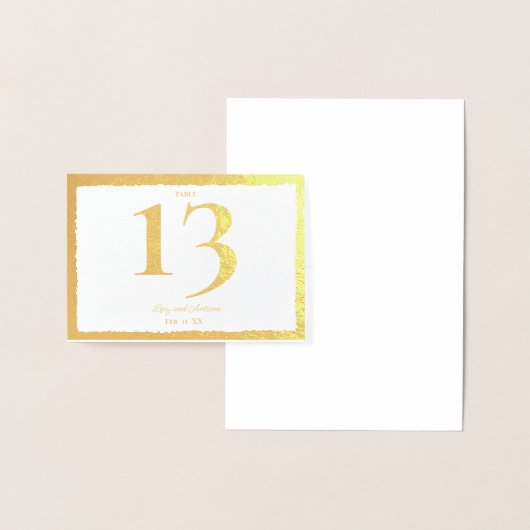 Luxe Gold Fett Edge Faltfalte Tischnummer (Anzeige)