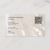 Luxe Gold Foil Elegant Script QR Code Social Media Visitenkarte (Rückseite)