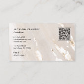Luxe Gold Foil Elegant Script QR Code Social Media Visitenkarte (Rückseite)