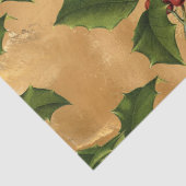 Luxe Gold Foil, Green Holly, Red Berries Seidenpapier (Detail)